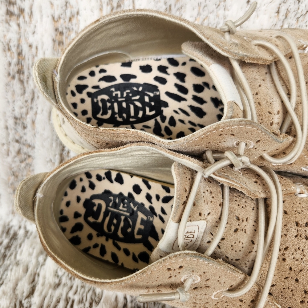 Hey Dude "Wendy Mid Suede Boho" Ivory Tan Leather | Women's Size 7 - Picture 9 of 16